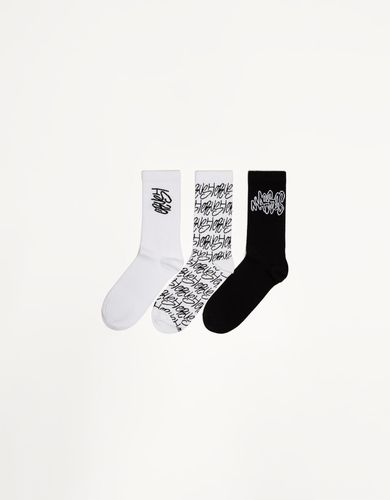 Pack 3 Calcetines Print Hombre - Bershka - Modalova