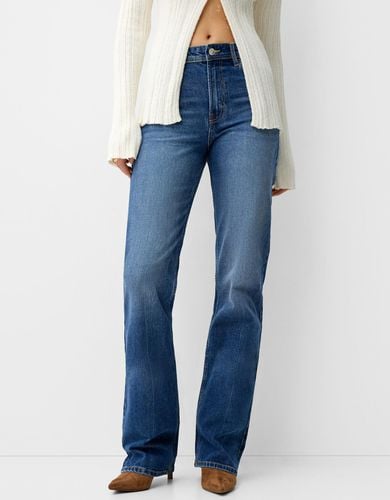 Jeans High Waist Straight Confort Mujer 36 - Bershka - Modalova