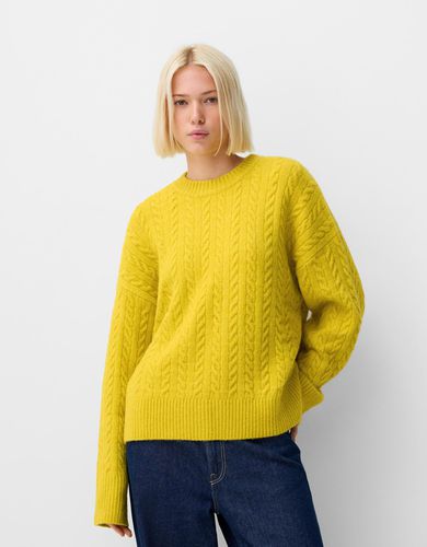 Jersey Oversize Trenzado Mujer M - Bershka - Modalova