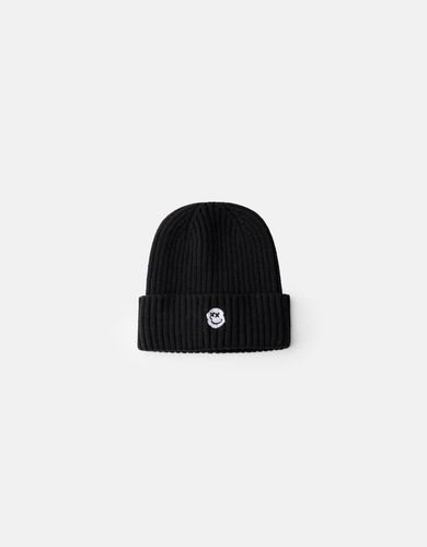 Bershka Beanie Bordado Hombre Negro - Bershka - Modalova