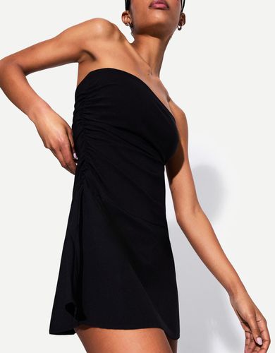 Vestido Mini Bandeau Elástico Frunces Mujer M - Bershka - Modalova