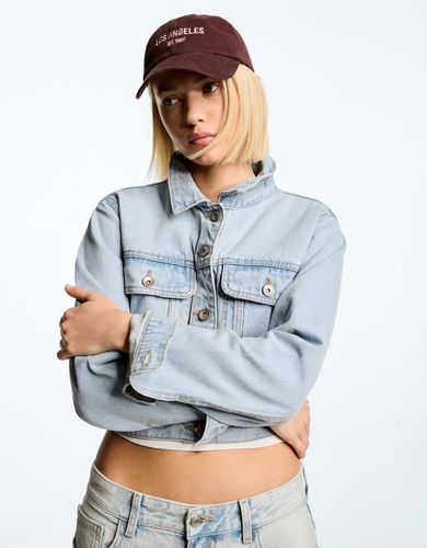 Cazadora Denim Cropped Mujer S - Bershka - Modalova