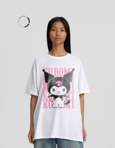 Camiseta Kuromi Manga Corta Oversize Print Mujer M - Bershka - Modalova