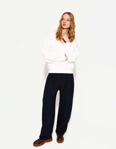Jersey Cuello Pico Mujer S - Bershka - Modalova