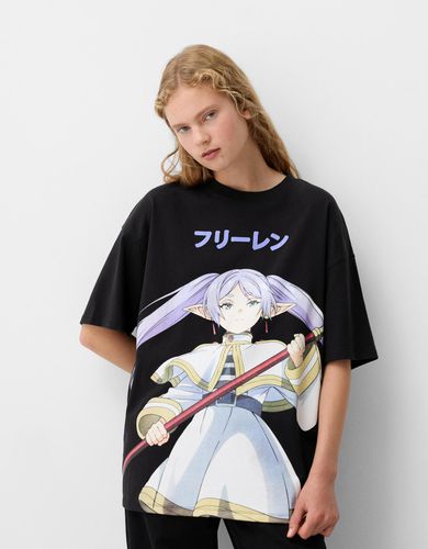 Camiseta Frieren Manga Corta Oversize Mujer L - Bershka - Modalova