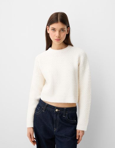 Bershka Jersey Espiga Mujer L Crudo - Bershka - Modalova