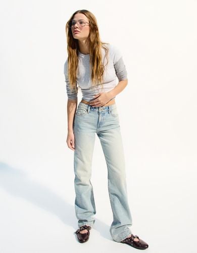 Jeans Straight Low Waist Mujer 40 - Bershka - Modalova