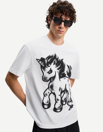 Camiseta Manga Corta Print Hombre Xs - Bershka - Modalova