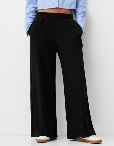 Pantalón Felpa Wide Leg Mujer Xs - Bershka - Modalova