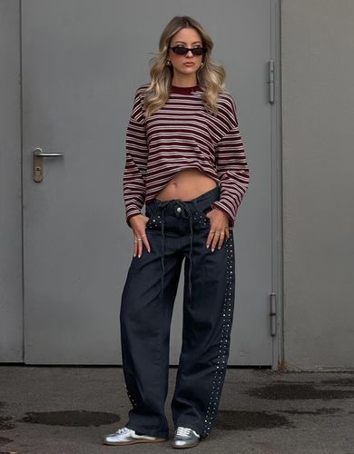 Jeans Baggy Barrel Tachas Mujer 36 - Bershka - Modalova