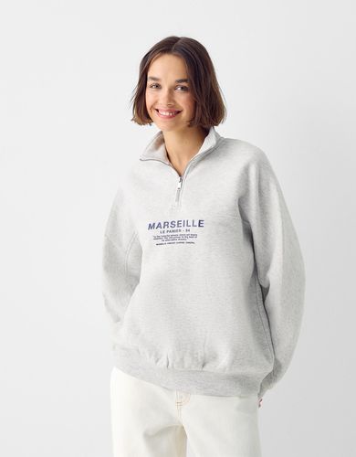 Sudadera Cremallera Print Mujer L - Bershka - Modalova