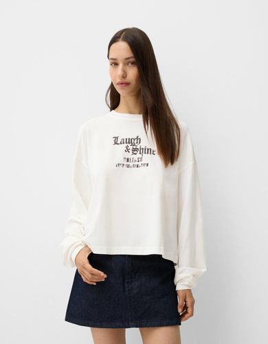 Camiseta Manga Larga Print Mujer L - Bershka - Modalova