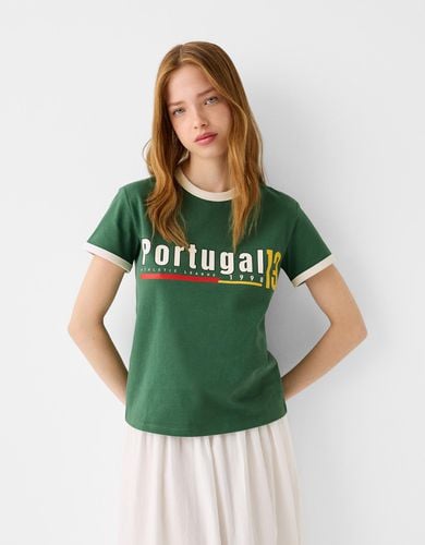 Camiseta Manga Corta Contraste Sport Mujer L - Bershka - Modalova