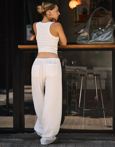 Ershka Pantalón Wide Leg Rústico Mujer 36 " - Bershka - Modalova