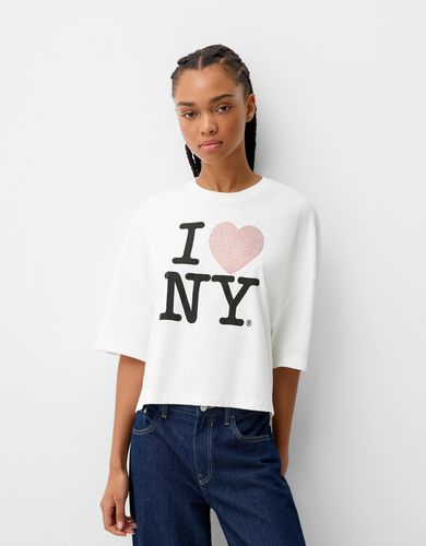 Camiseta Manga Corta I Love New York Mujer 10-12 - Bershka - Modalova