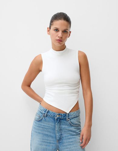 Top Asimétrico Cuello Subido Mujer L - Bershka - Modalova