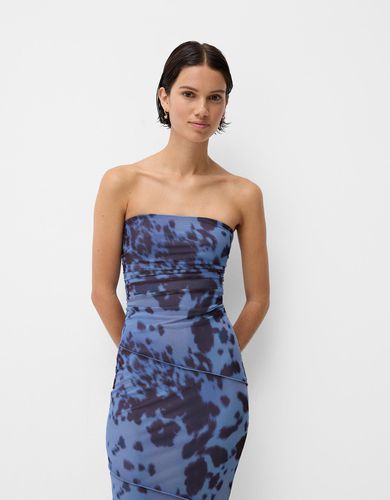 Vestido Largo Bandeau Tul Mujer L - Bershka - Modalova