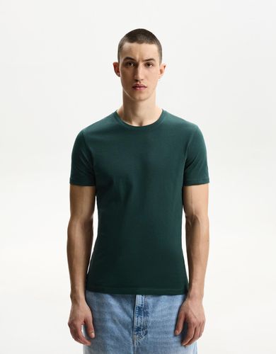 Camiseta Manga Corta Básica Hombre Xs - Bershka - Modalova