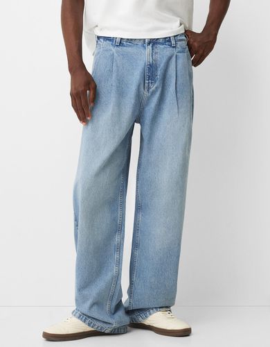 Jeans Baggy Pliegues Hombre 34 - Bershka - Modalova