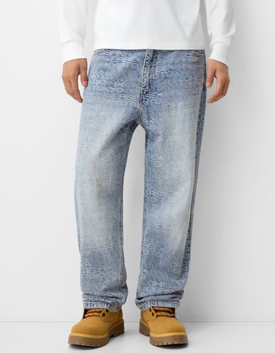 Jeans Baggy Jacquard Print Hombre 32 - Bershka - Modalova