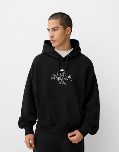 Sudadera Capucha Boxy Print Hombre L - Bershka - Modalova