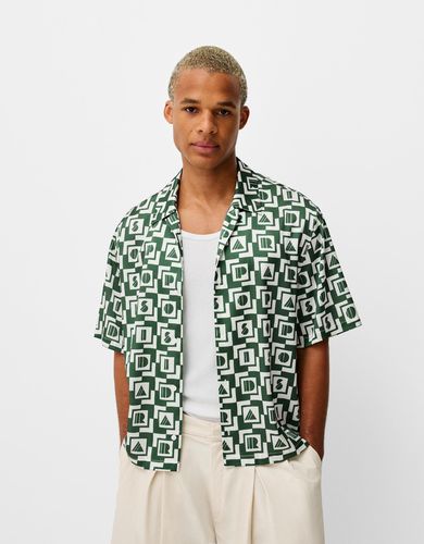 Camisa X Paradiso Manga Corta Jacquard Hombre L - Bershka - Modalova