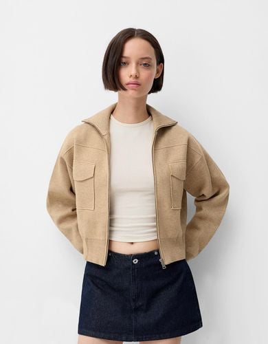 Cazadora Bomber Bolsillos Mujer L - Bershka - Modalova