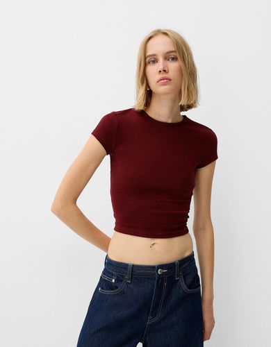 Camiseta Manga Corta Cuello Redondo Mujer L - Bershka - Modalova