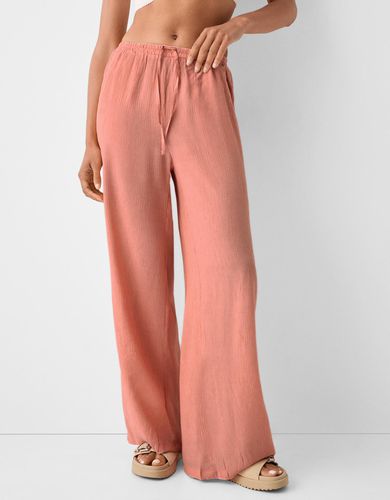 Pantalón Bámbula Cintura Goma Mujer L - Bershka - Modalova