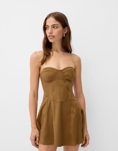 Vestido Mini Efecto Ante Mujer M - Bershka - Modalova