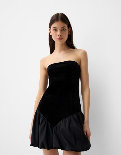 Vestido Bandeau Velvet Mujer L - Bershka - Modalova