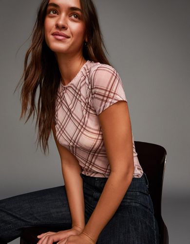 A Camiseta Manga Corta Tul Print Mujer M " - Bershka - Modalova