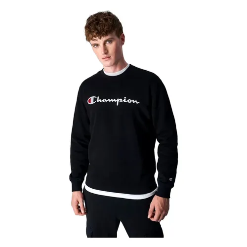 Schwarzer Bestickter Logo Rundhals-Sweatshirt - Champion - Modalova