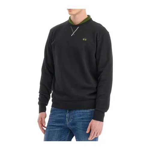 Long Sleeve Cotton Sweater Whitfield Black - La Martina - Modalova