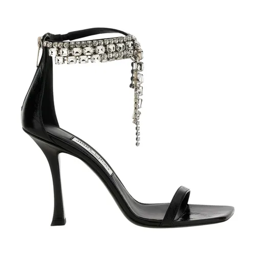 Crystal-Embellished Black Heeled Sandals - Jimmy Choo - Modalova