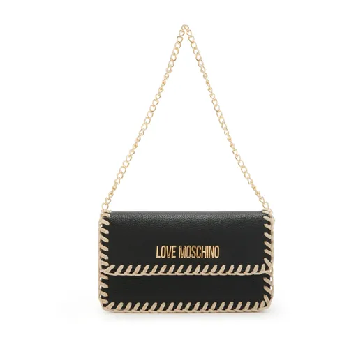 Schwarze Kunstleder Umhängetasche - Love Moschino - Modalova
