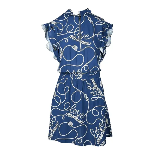 Short Dress with Zipper Pockets - Love Moschino - Modalova