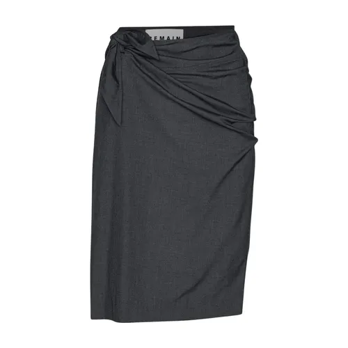 Asymmetrical Knot Detail Midi Skirt - Remain Birger Christensen - Modalova