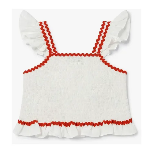 White Linen Cotton Blend Crop Top - Stella McCartney - Modalova