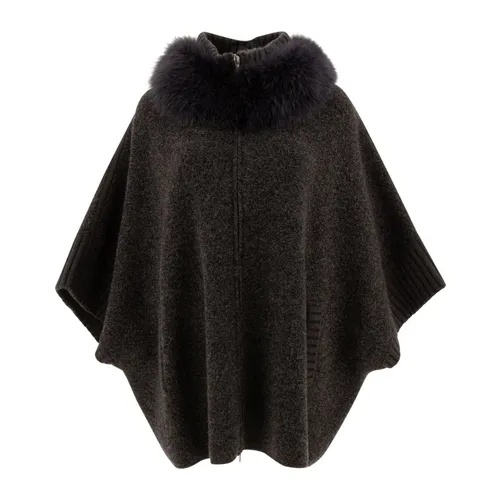 Wool & Cashmere Poncho - Giovi - Modalova