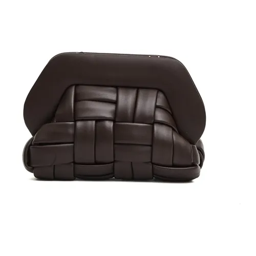 Brown Woven Clutch for Elegant Occasions - THEMOIRè - Modalova