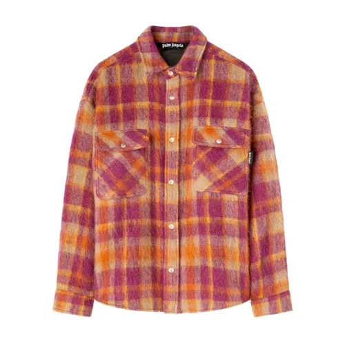 Plaid Shirt Jacket - Palm Angels - Modalova