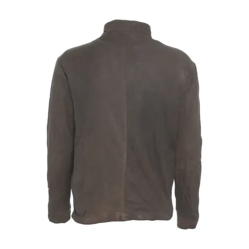 Minimalist Marrone Leather Jacket - Giorgio Brato - Modalova