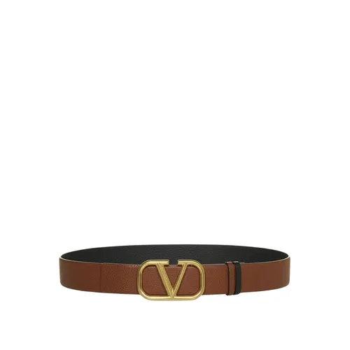 Stylish Leather Belt with Metal Buckle - Valentino Garavani - Modalova