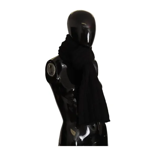 Elegance Unleashed Black Wool Scarf - Dolce & Gabbana - Modalova