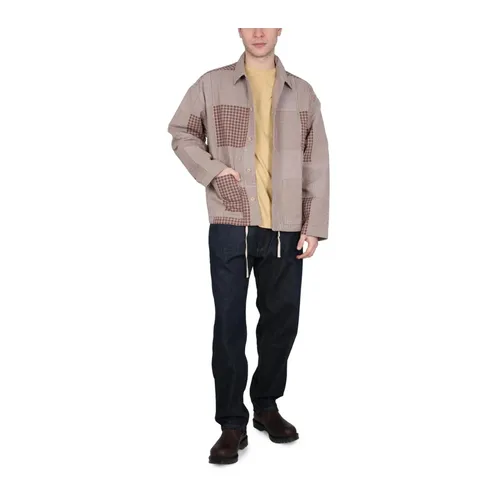 Patchwork Check Shirt Jacket - YMC You Must Create - Modalova