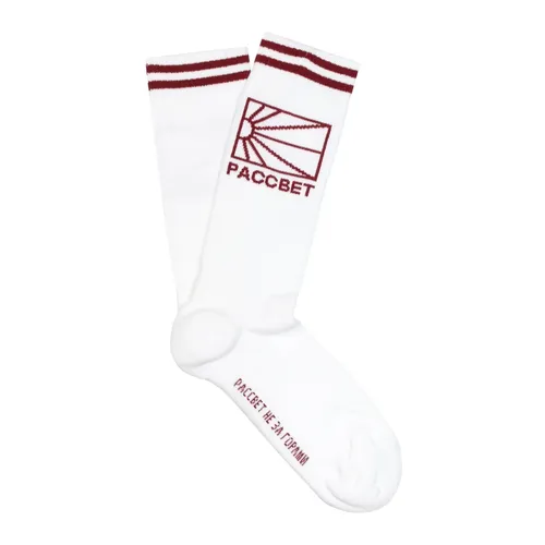 Weiße Klassische Hohe Socken Unisex,Logo Baumwollsocken - Rassvet - Modalova