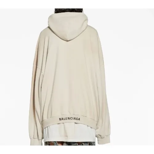 Oversized Hoodie Eggshell White - Balenciaga - Modalova
