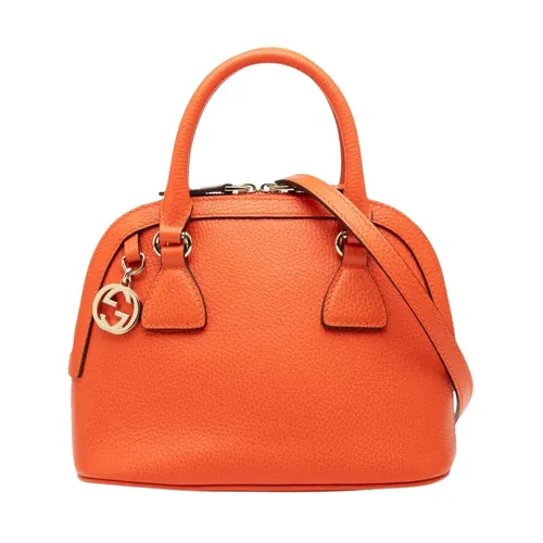 Pre-owned Dome Leather Handbag - Gucci Vintage - Modalova