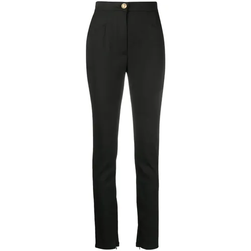 Black Wool Skinny Pants - Balmain - Modalova